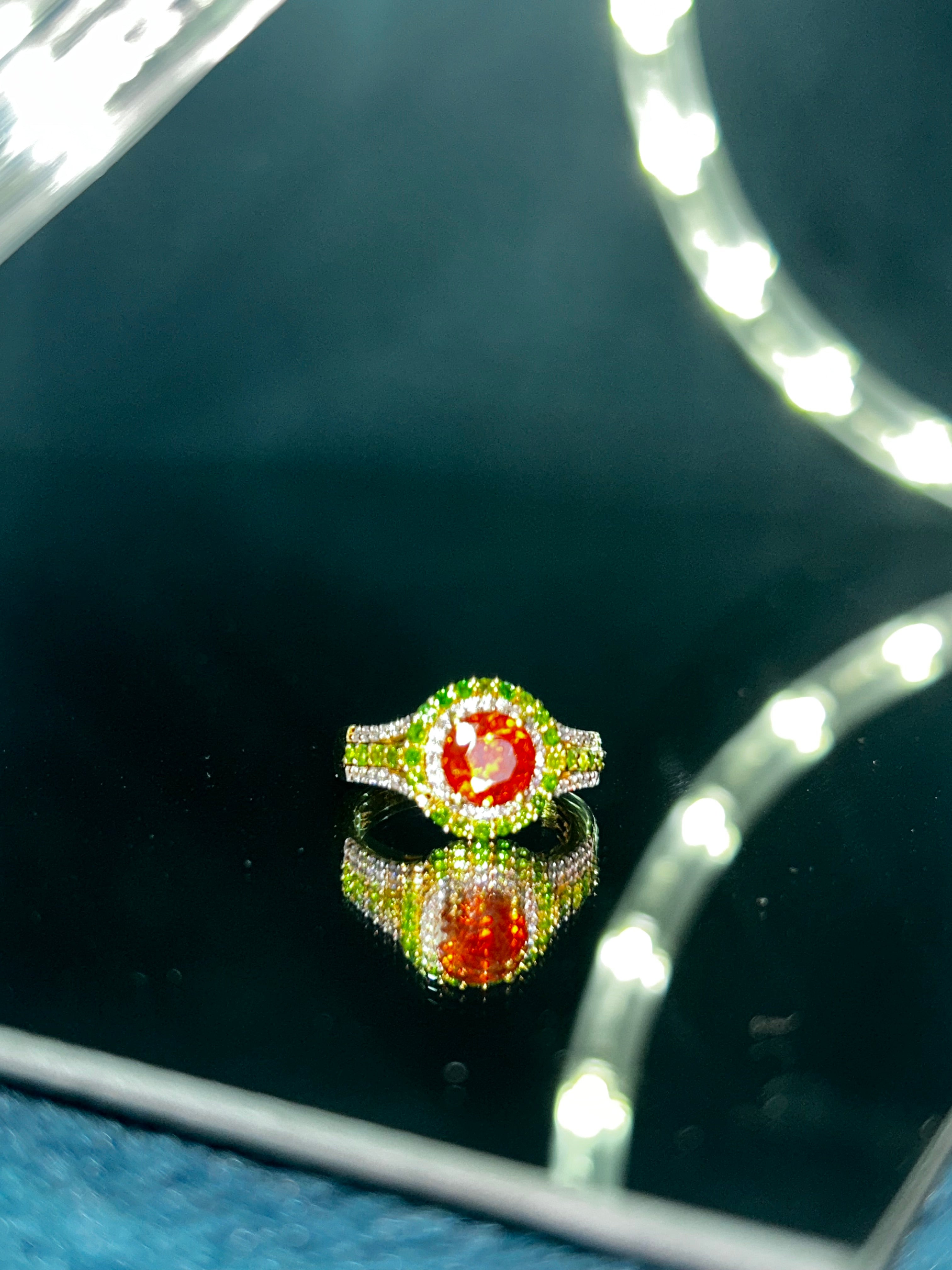 Stunning Picos Altos Sphalerite and Multi Gemstone Ring