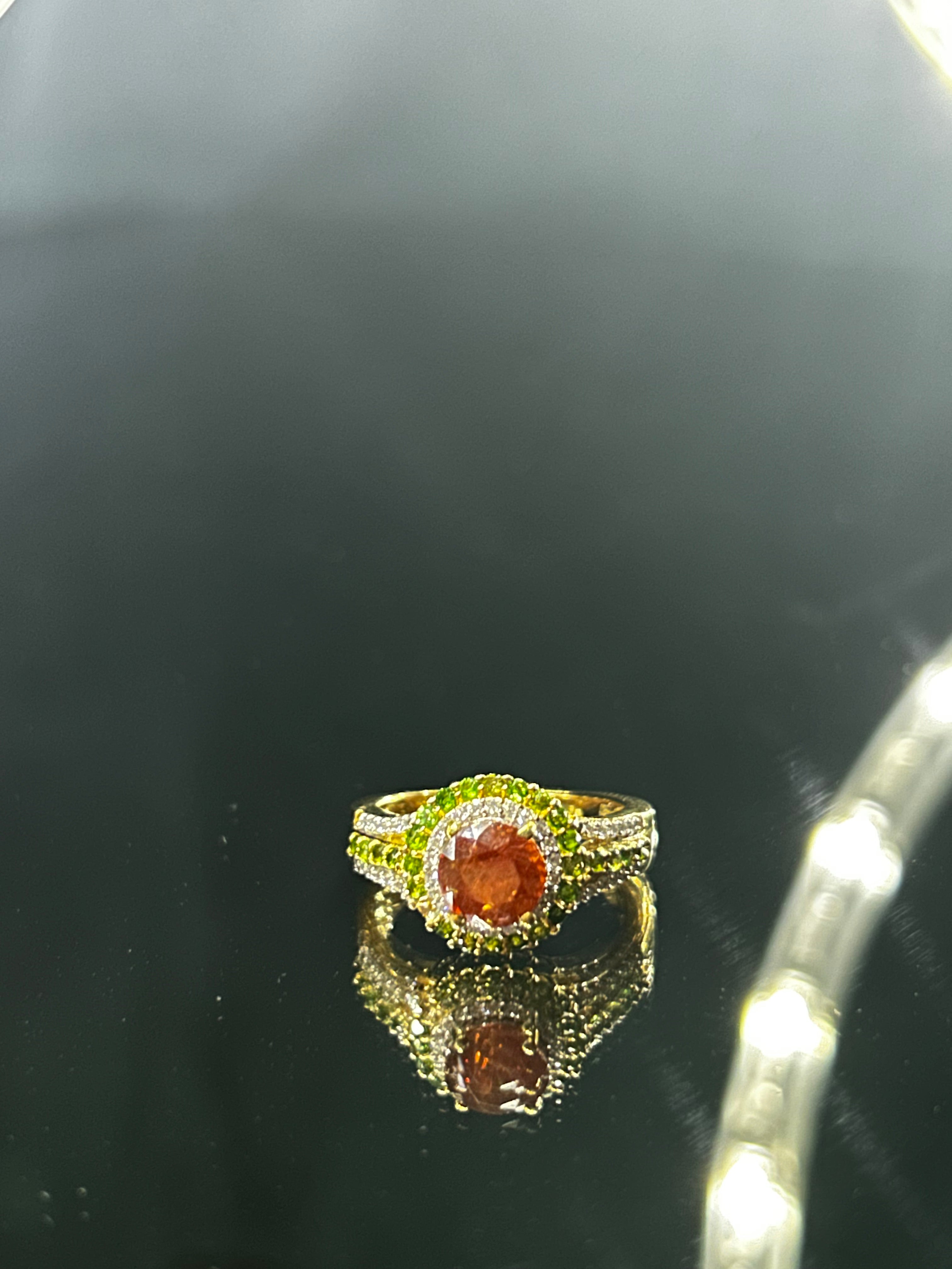 Stunning Picos Altos Sphalerite and Multi Gemstone Ring