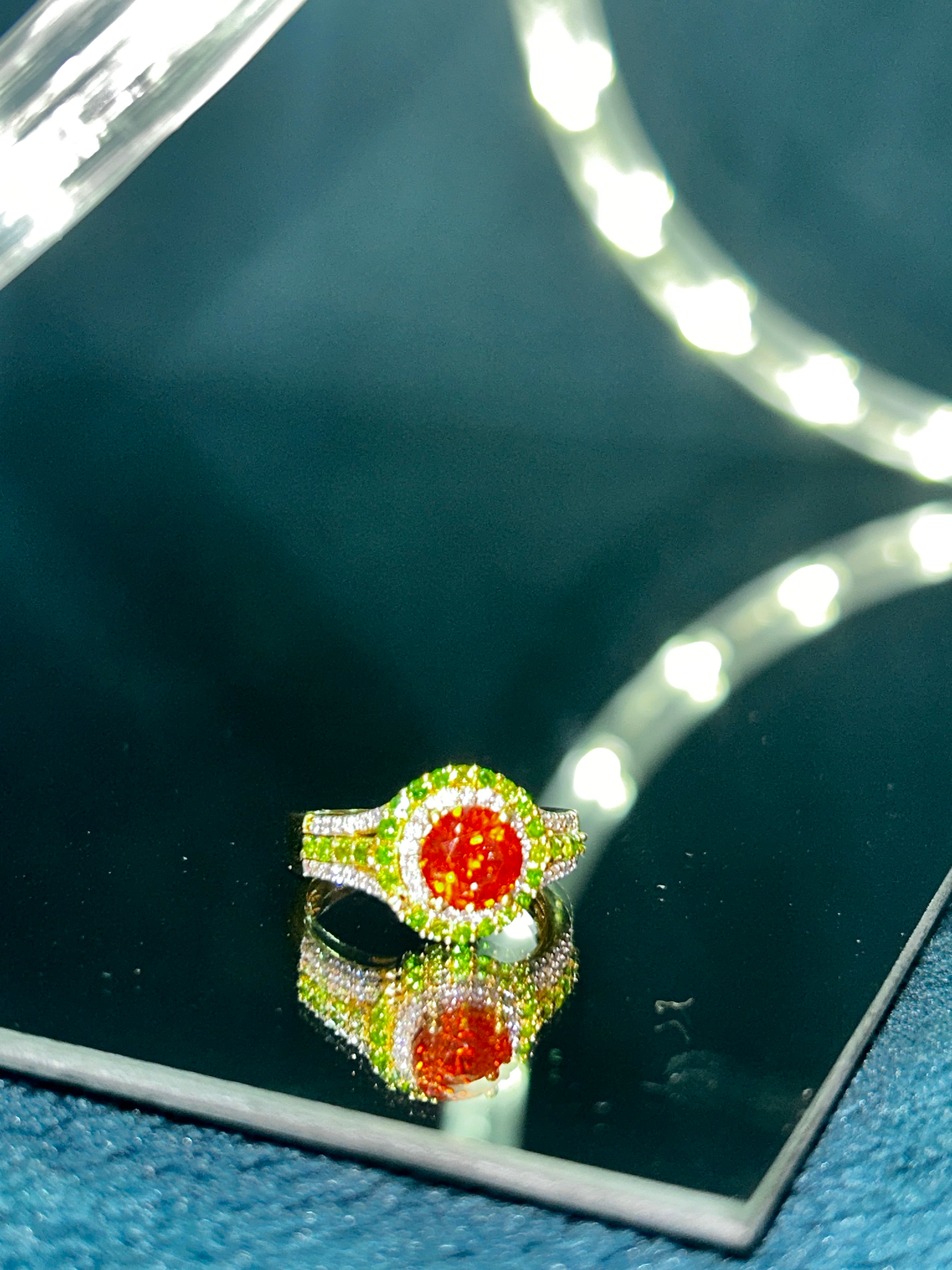 Stunning Picos Altos Sphalerite and Multi Gemstone Ring