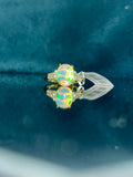 Opal Ring With Diamond and Tourmaline Accents