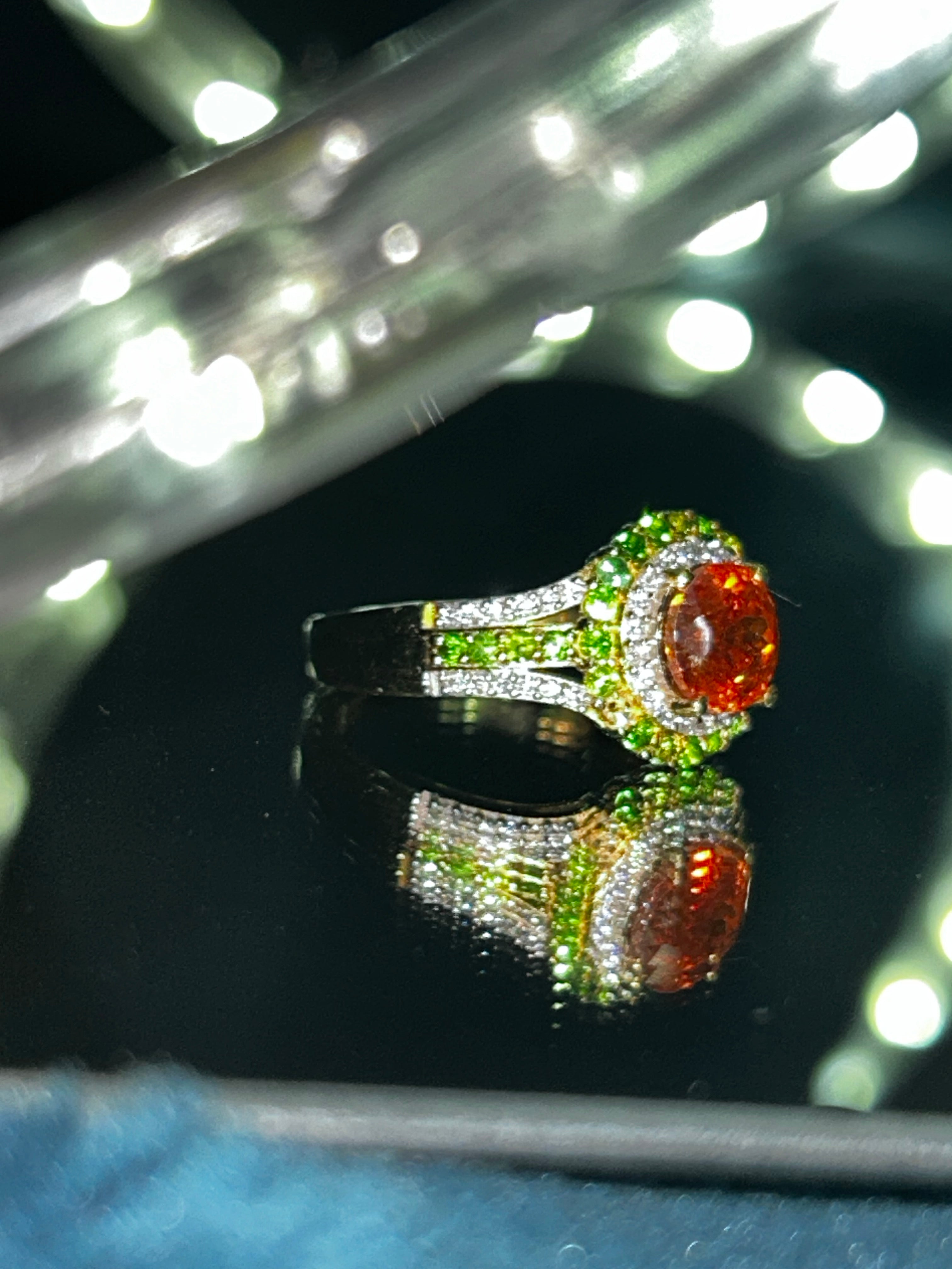 Stunning Picos Altos Sphalerite and Multi Gemstone Ring