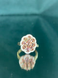 Color Change Garnet and Moissanite Ring