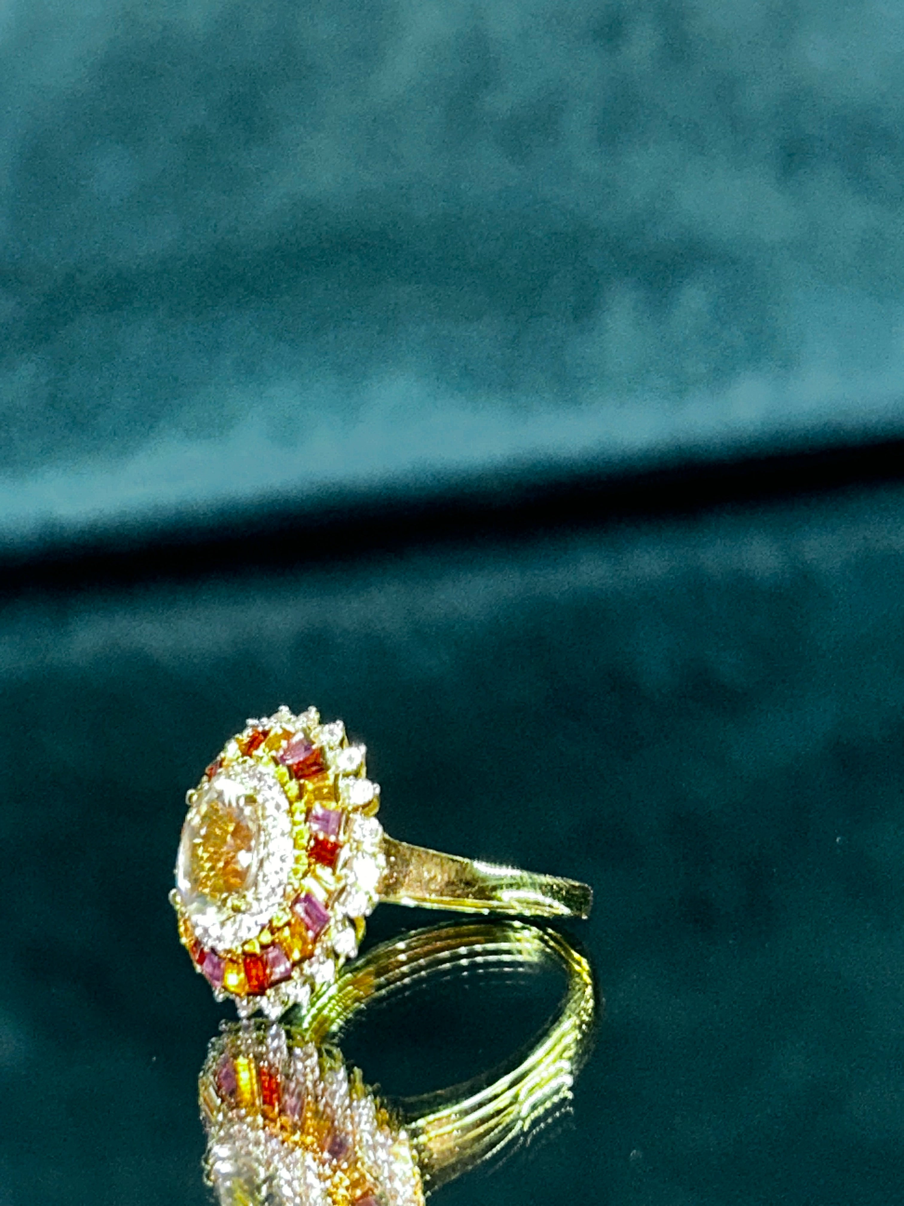 Malagasy Moonstone And Multi Gem ring