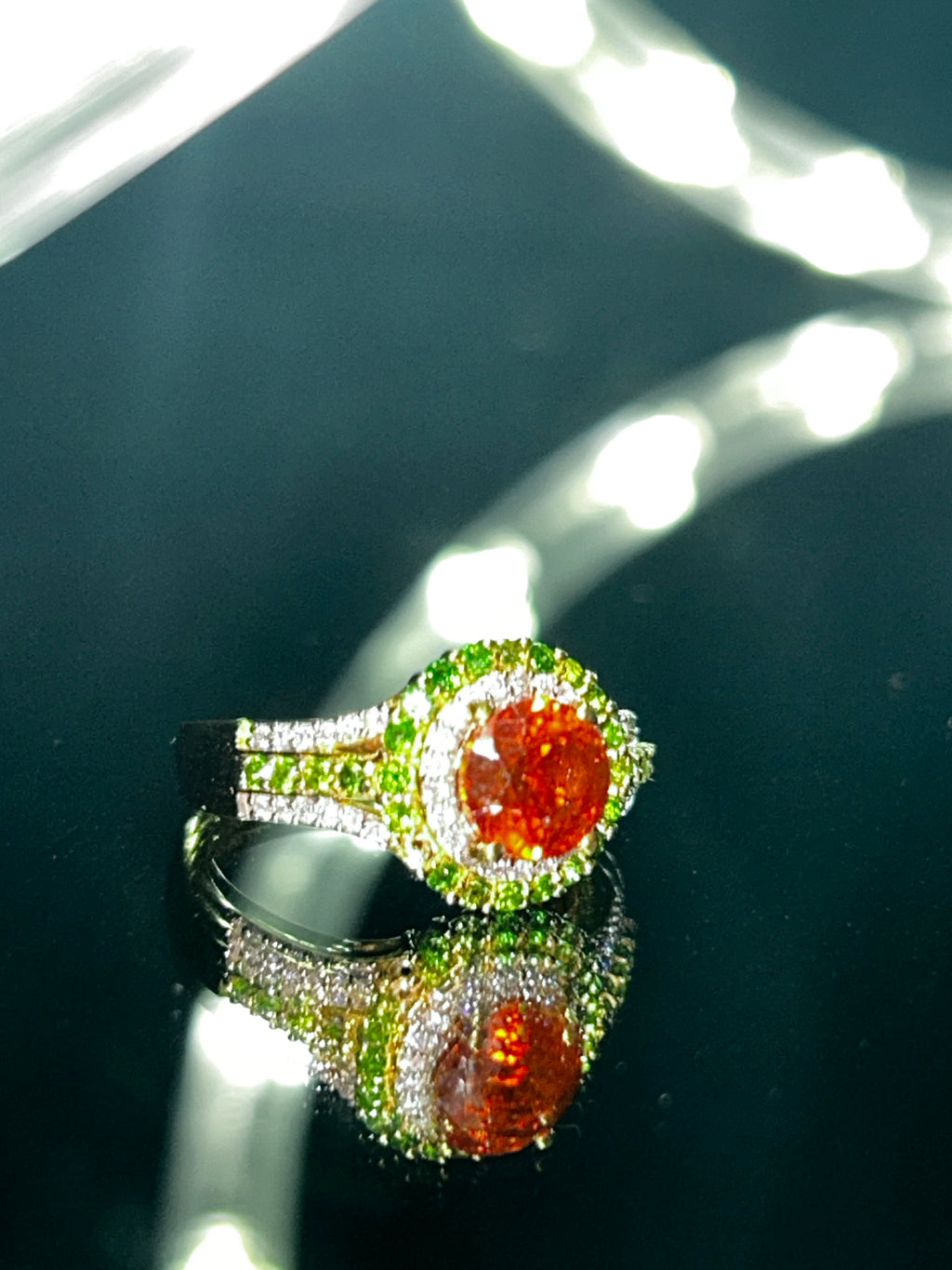 Stunning Picos Altos Sphalerite and Multi Gemstone Ring