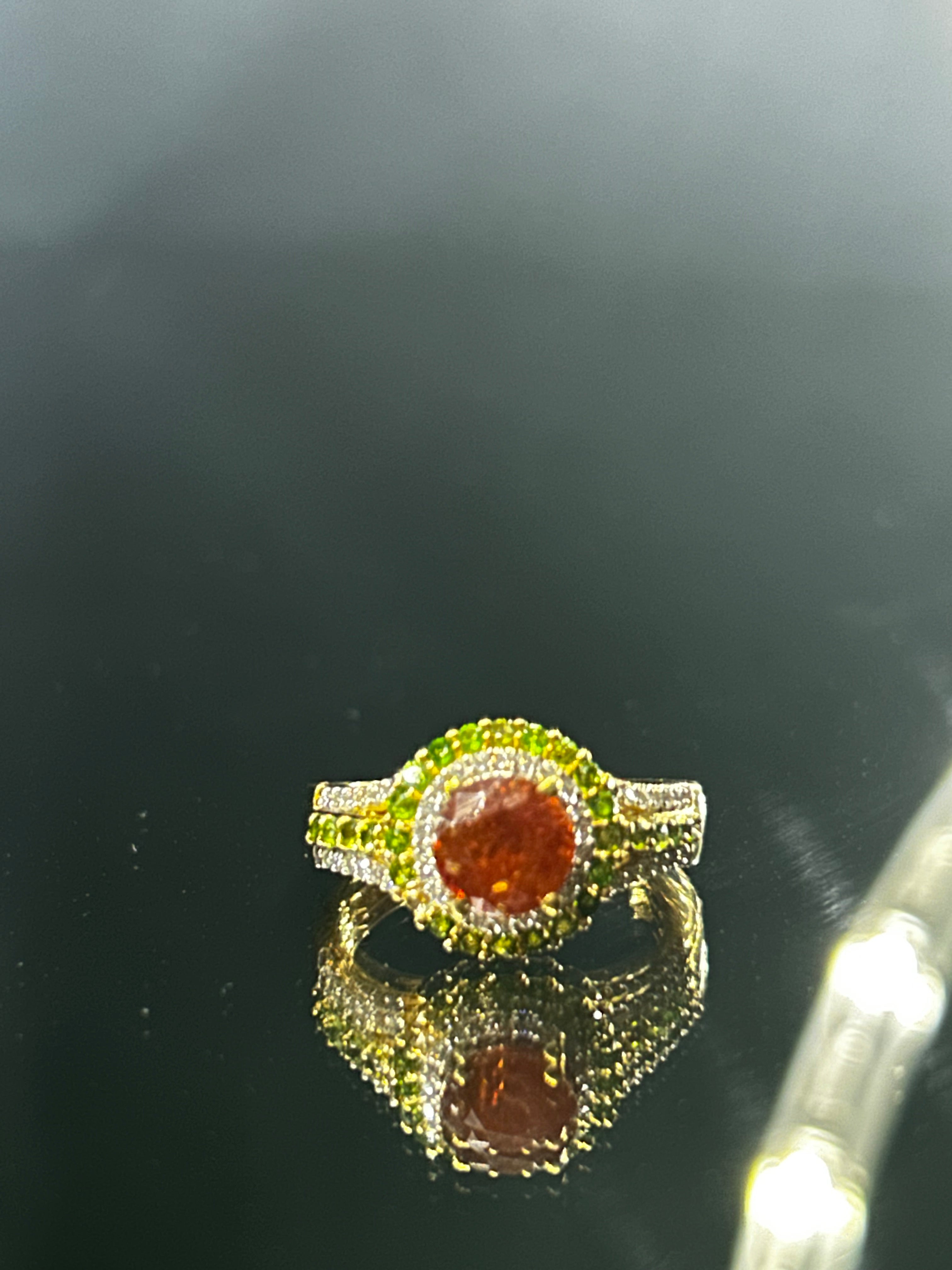 Stunning Picos Altos Sphalerite and Multi Gemstone Ring