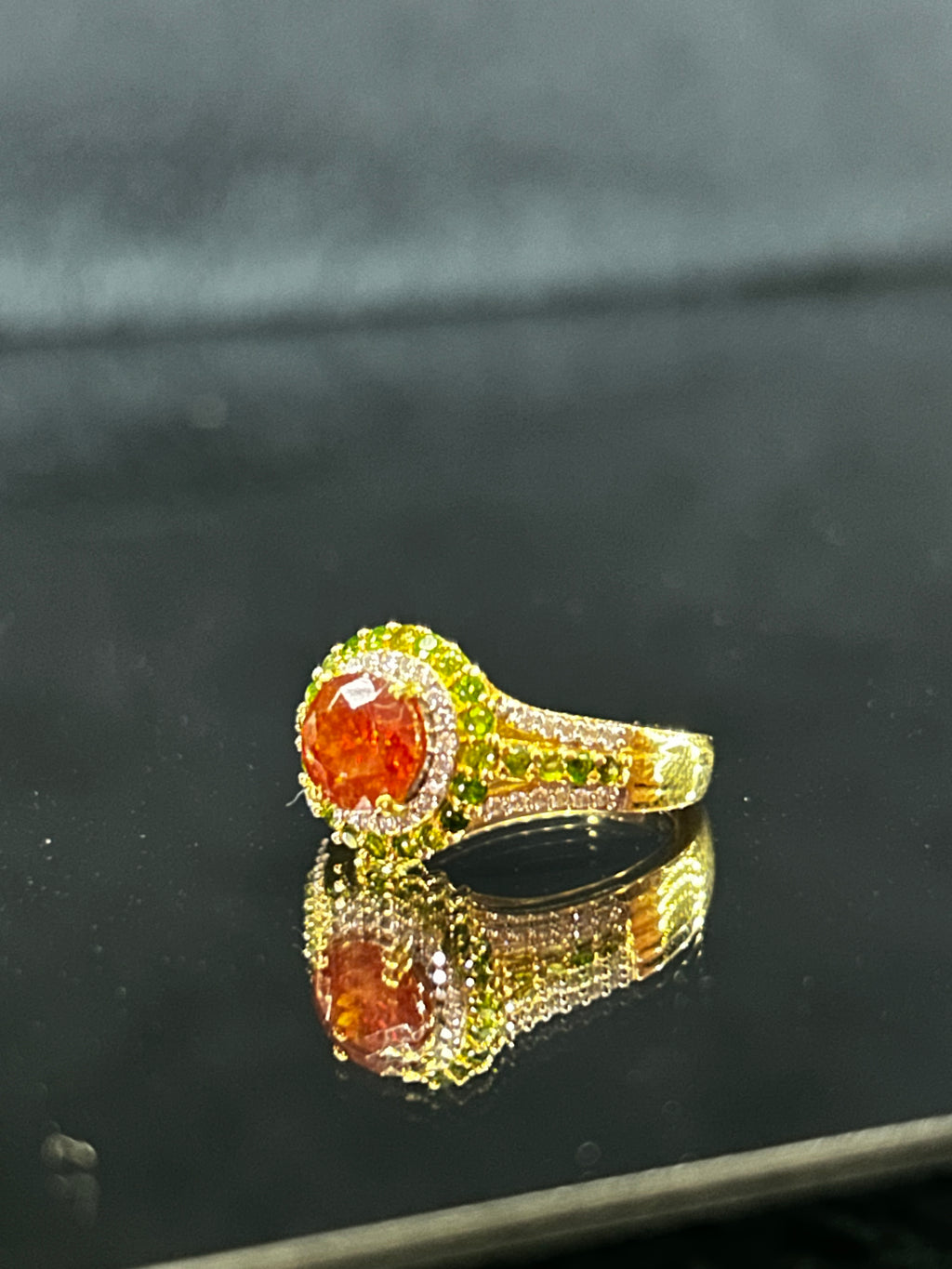 Stunning Picos Altos Sphalerite and Multi Gemstone Ring