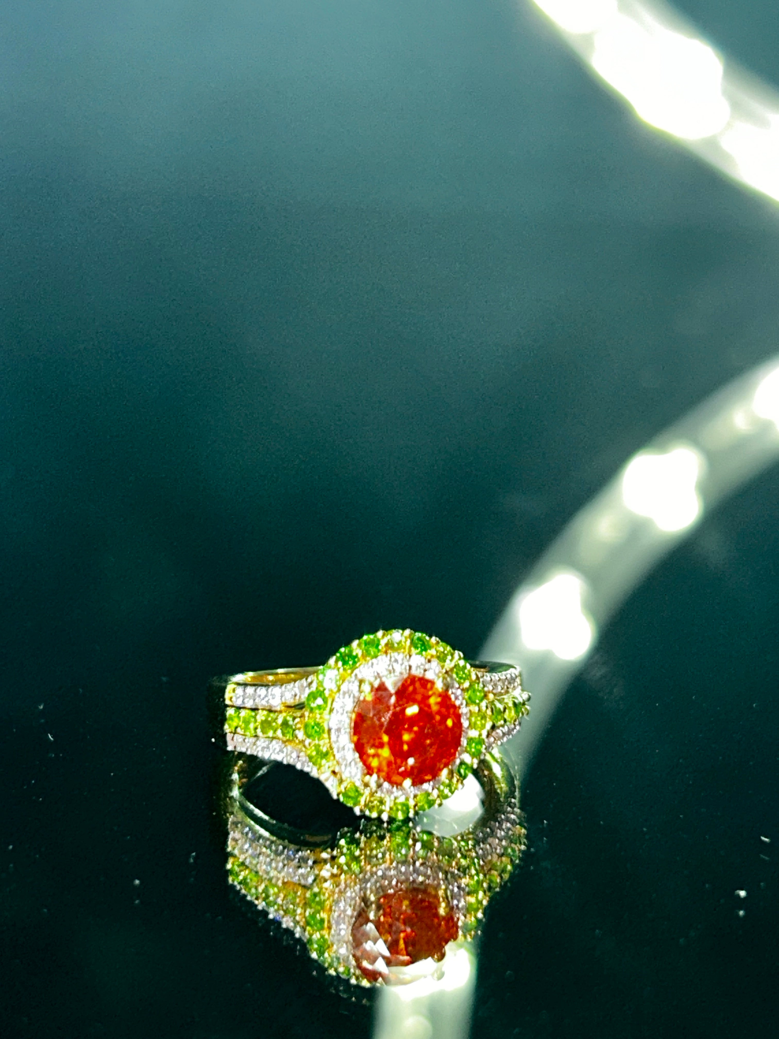 Stunning Picos Altos Sphalerite and Multi Gemstone Ring