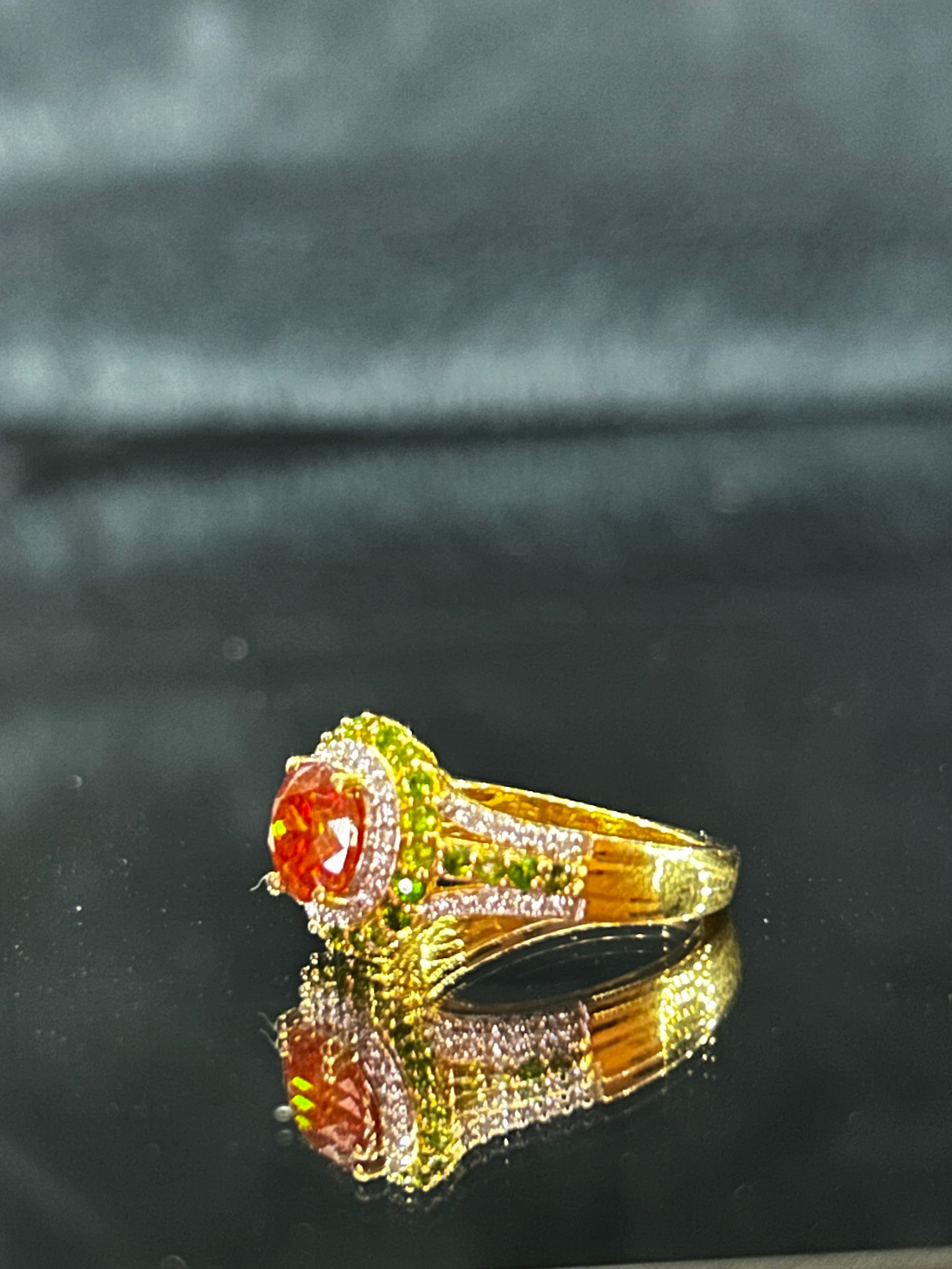 Stunning Picos Altos Sphalerite and Multi Gemstone Ring